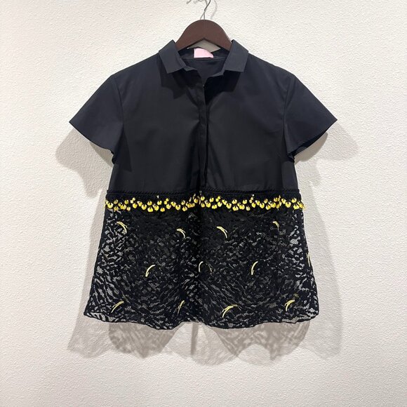 GIAMBA Black & Yellow Blouse - Picture 1 of 6